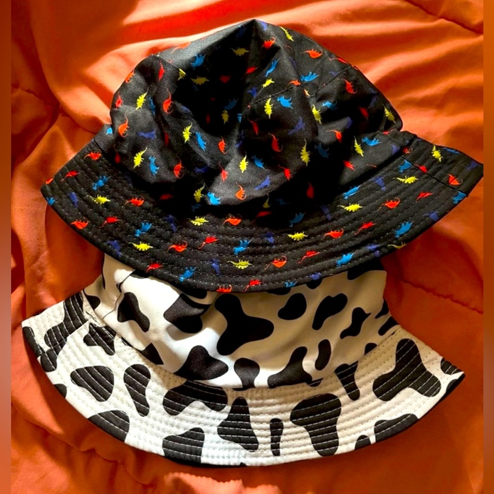 Bucket Hats NWOT - Dinosaurs and Cows - Set of 2